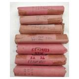 7 Rolls of over filled pennies?