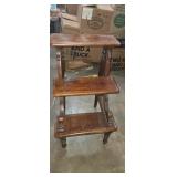 3 tier wooden step down plant stand