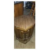 Hexagonal side table with storage 17x17x20in