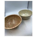 2 Texas Ware confetti splatter mixing bowls