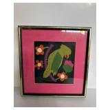 13x13 framed Panama Mola textile art piece wall