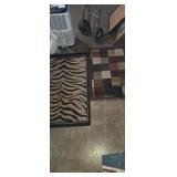 Hall/entry rugs zebra print 55x39in square