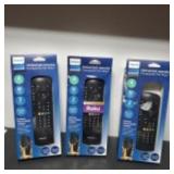 Lot of three open box universal remotes