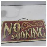 Wood no smoking sign 15in x 7in