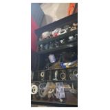 Metal tool box with slot trays and plumbing