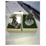2 1974 Franklin mint pewter figurines in box