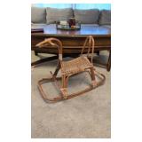 Vintage wicker rocking horse.