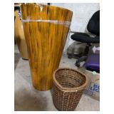tall, tapered wooden floor planter And waste