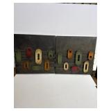 2 handmade metal art pieces 14.5x14.5 inch