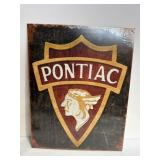 13x16, 1930s Pontiac Logo Tin Sign (New sealed)