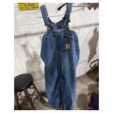 Carhartt Washed Jean Denim Bib Overalls Size