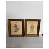 2 10x12 framed cross-stitch Precious moments