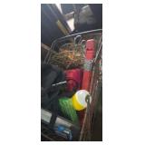 Wire basket with random assortment of goods