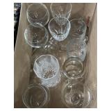 Assorted clear glass and pressed crystal