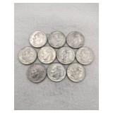 10 1964 silver dimes
