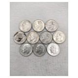 10 1964 silver dimes
