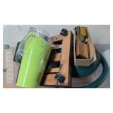 Rolling cart, watering can, & vintage items