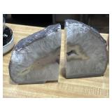 5x2-1/2' polished agate geode bookends