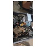 Welding goggles , light, rope, corded drill,