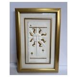 framed celestial wall art piece 3D textured