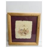 11x11 framed/signed pressed-flower artwork 1990s