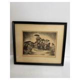 14x11 pencil-signed lithograph titled 'Turntable'