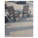 2 chair glider with table center