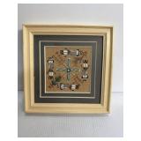 7.5 x 7.5  framed/signed Navajo sandpainting