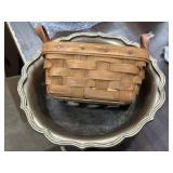 1990  Longaberger basket & footed brass pedestal