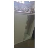 Metal laminate top sliding door cabinet 1shelf