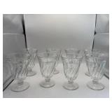 Eight Fostoria colony glass swirl pattern 6 inch