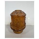 Indiana Glass amber Fairy lamp 2 piece set