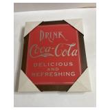 12 in x 14 in wood & metal Coca-Cola sign