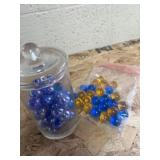 Decorative glass balls, and clear lid jar