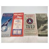 Northwest airline Pan Am airline brochures- maps