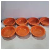 7 feisty orange bowls Lil over 5in diameter