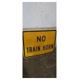 No train horn road sign 18x24in