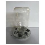 gravity-style baby chick feeder made from a mason