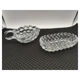 Fostoria American cubist pattern tri corner,