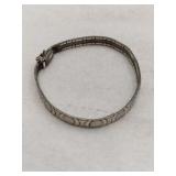 Silver flexible two-tone security clasp bracelet