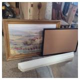 Gold framed Decorator art 41in x 30, corkboard