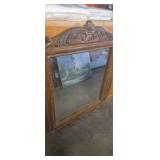 Wood frame wall mirror