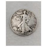 1943 silver walking liberty half dollar