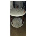 Small 2 tier marble top plant stand 12x17in
