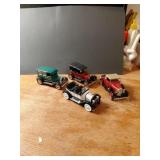 4 COLLECTABLE DIE CAST CARSHOODS OPEN ,DOORS