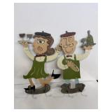 2 17x10 whimsical metal wall hooks wine servers