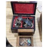 Jewelry boxes and contents 5-1/2x4x3' is largest