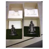 2 1974 Franklin mint pewter figurines