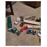 Whole box of farm semi with trailers and some