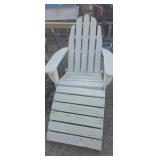 Wooden outdoor lounge chair with foot rest